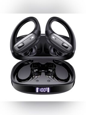Wireless Sport Earbuds with Charging Case - Black